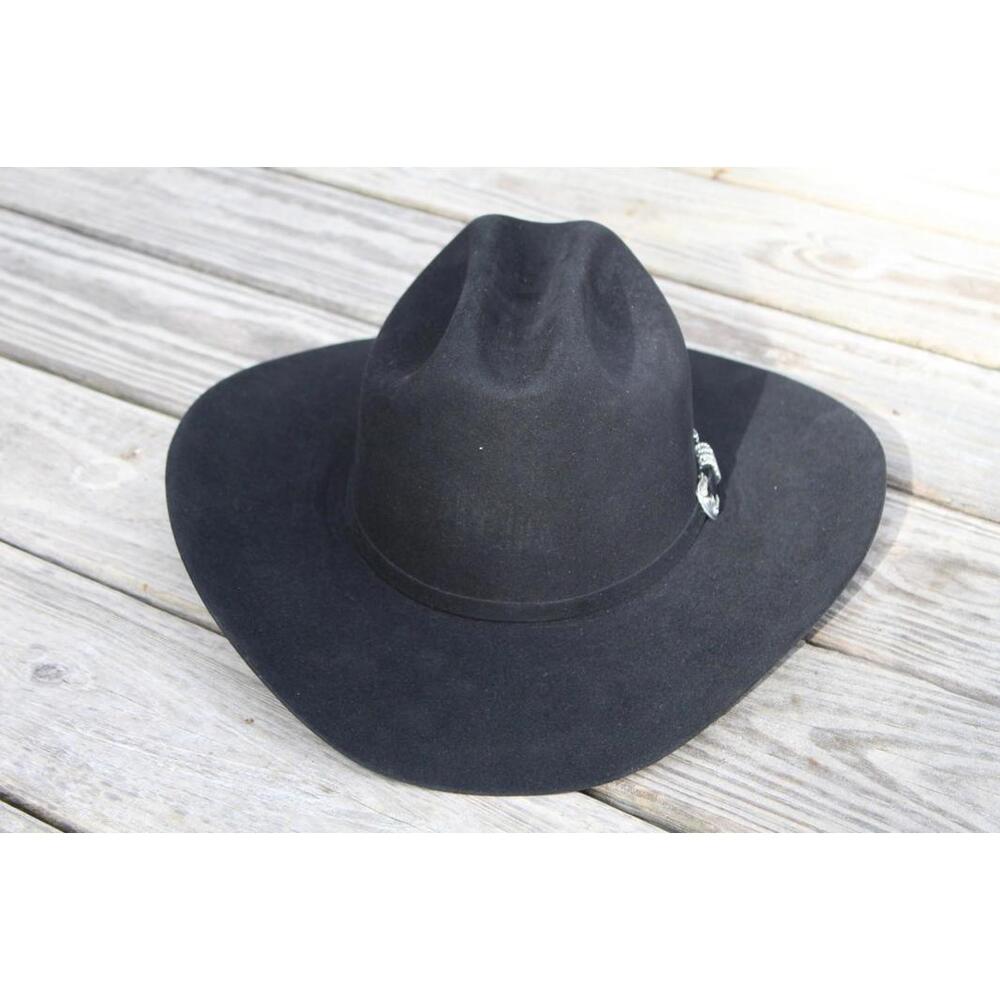 Justin Black Cowboy Hat Sz. 7 1/2 XTWENTYX - Picture 3 of 15